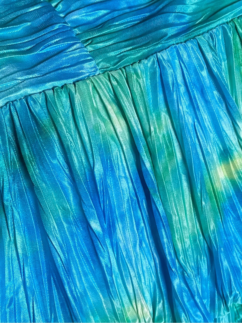 My Michelle Blue Green Ruched Tiered Party Dress Size 12 - Picture 4 of 9